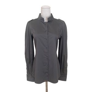 Celine Gray Button Down Shirt Blouse sz 38 *Flawed